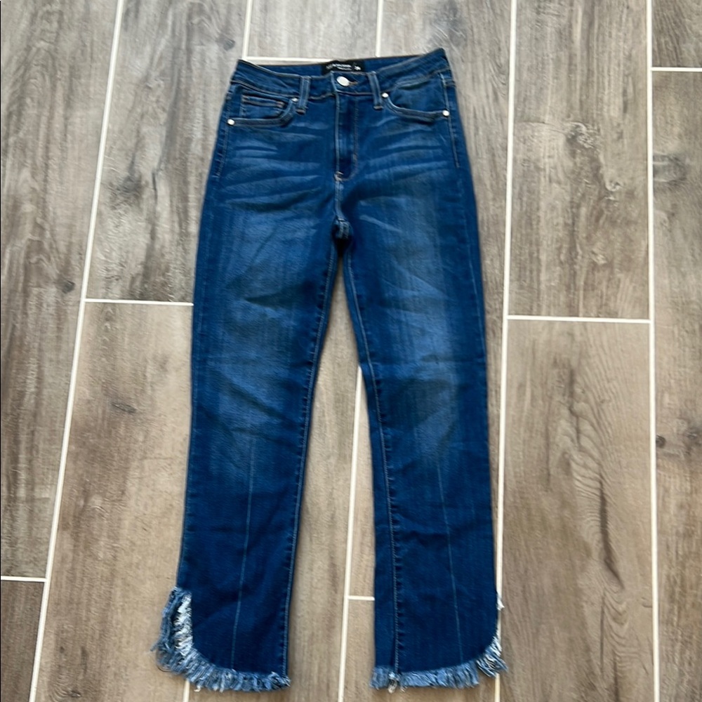 Women's Blue Frayed Hem Jeans